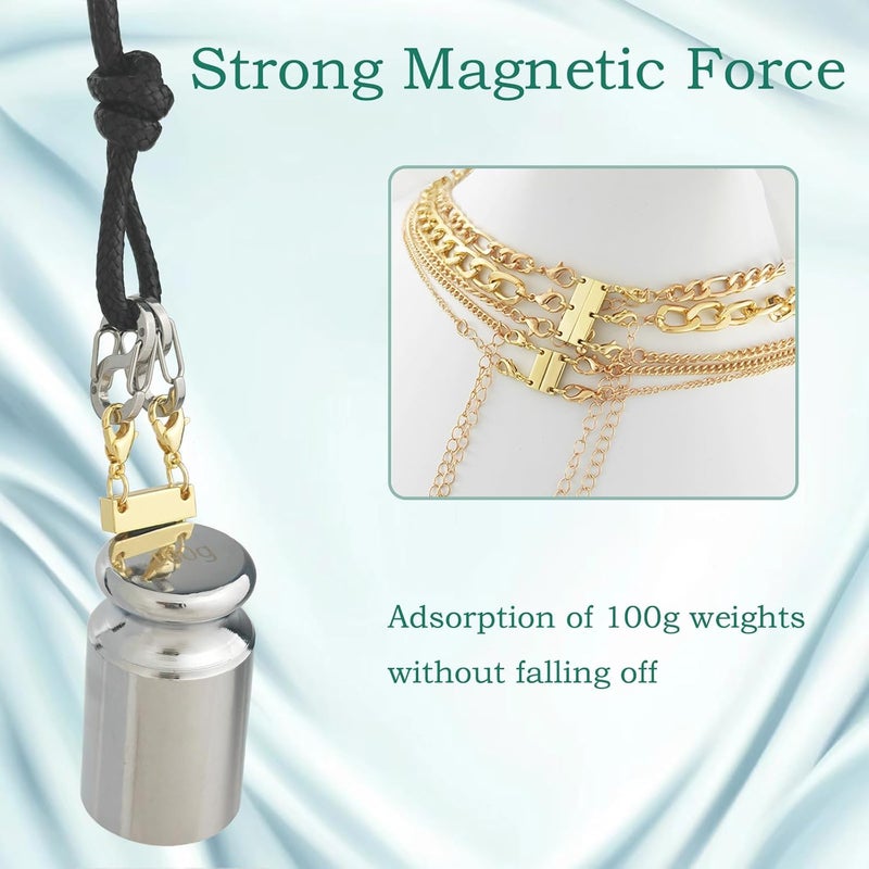 HOLAILS Magnetic Necklace Separator for Layering Necklace Stack Adjustable Stackable Clasps for Women Tangle-Free Separator for Multiple Chain Necklaces (2Pcs Silver) - Image 3